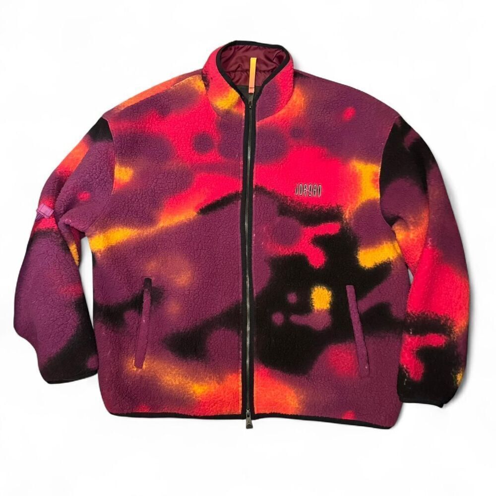 Nike Jordan Flight MVP Fleece Sherpa Wind Breaker Jacket Long Sleeve Size L